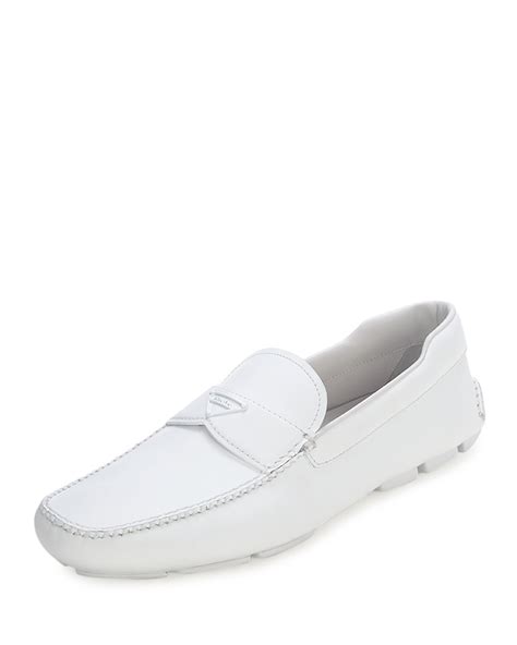 prada loafer white|prada loafers women white.